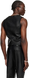 LU'U DAN SSENSE Exclusive Black Tailored Leather Vest