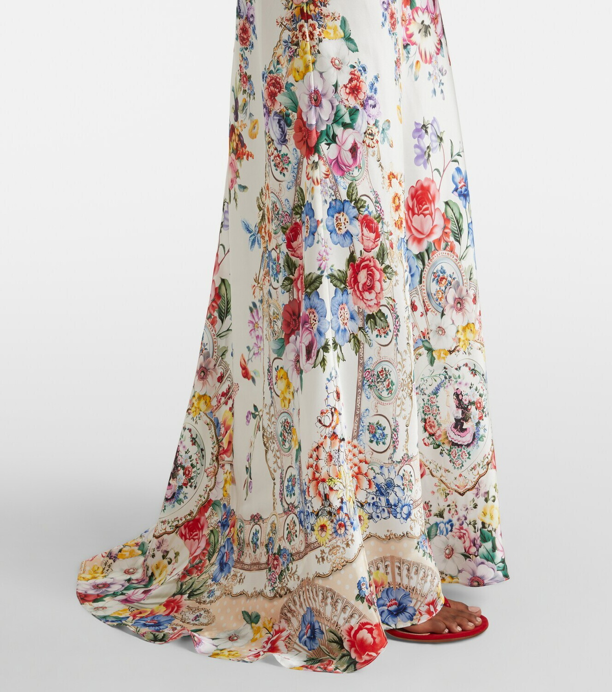 Camilla Embellished floral silk slip dress
