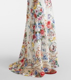 Camilla Embellished floral silk slip dress