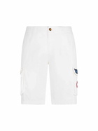MC2 Saint Barth Man White Cotton Cargo Shorts
