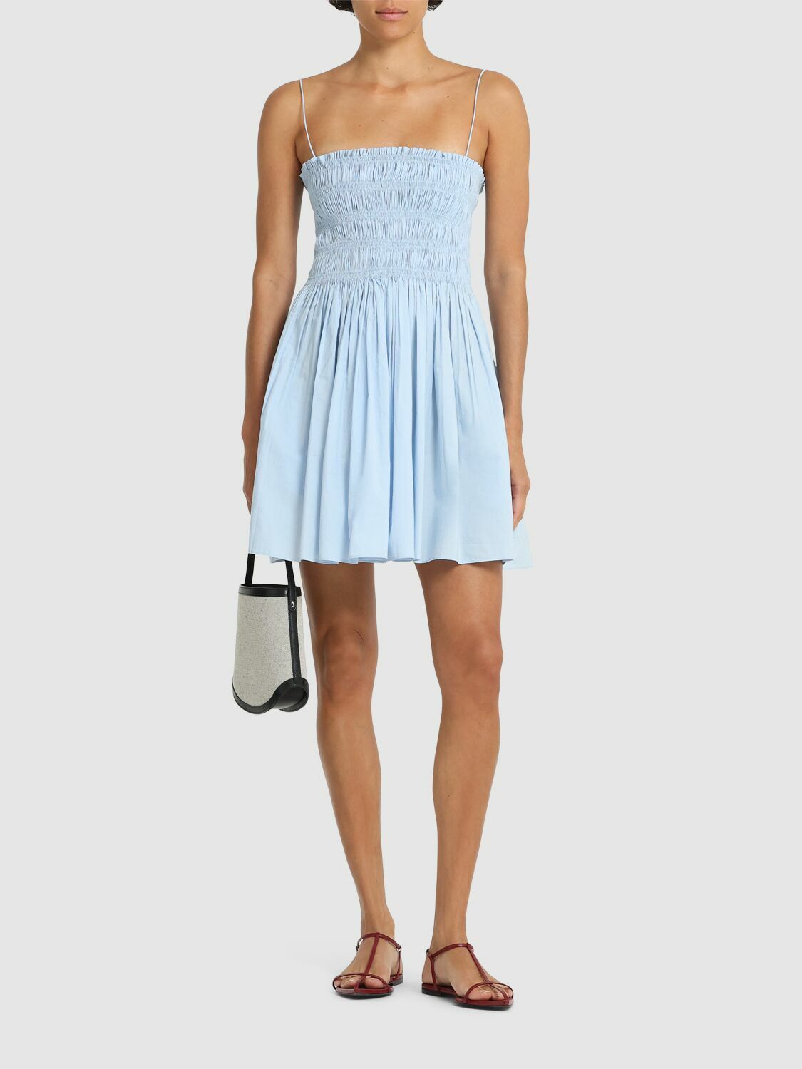 matteau shirred bodice mini dress Matteau White Shirred Bodice Minidress
