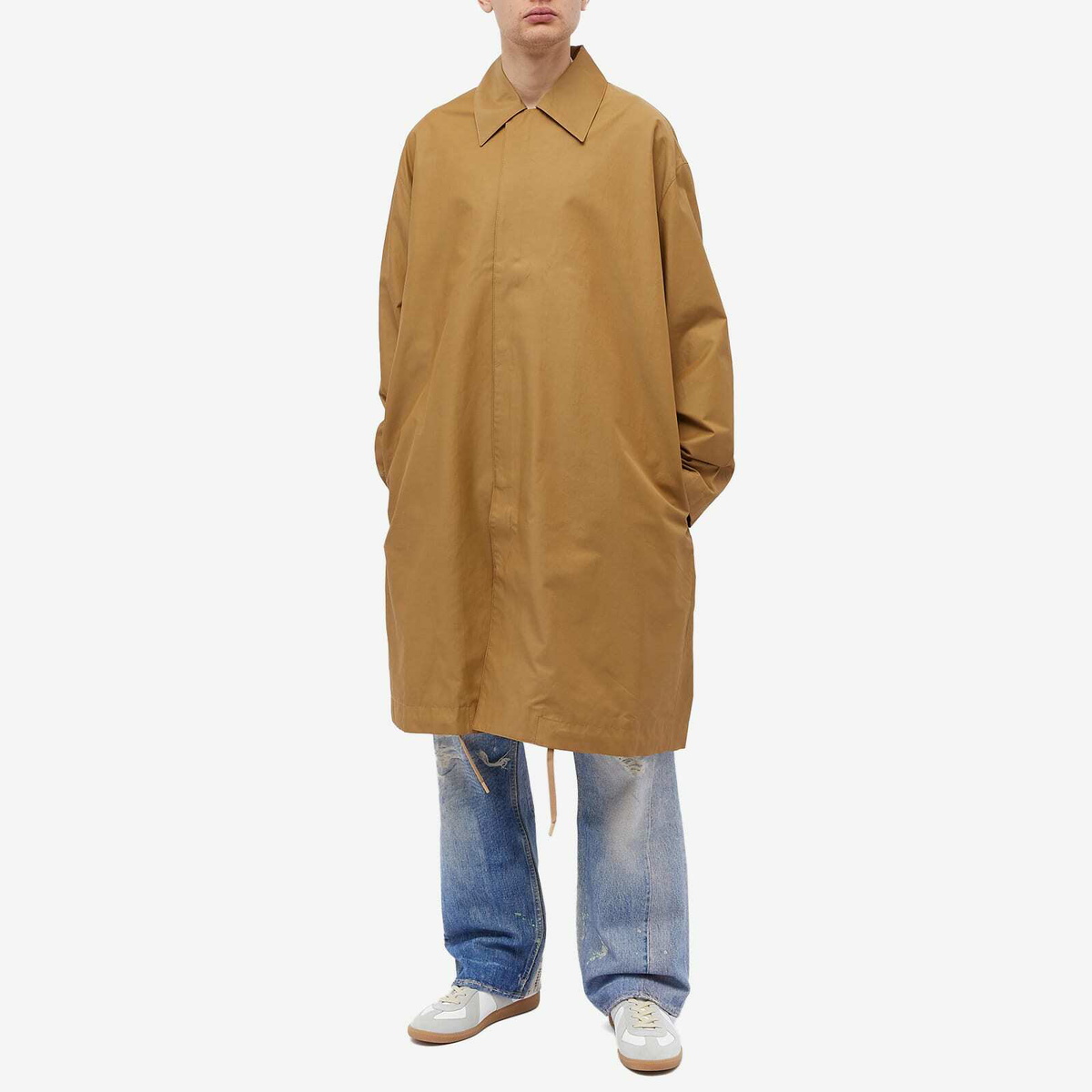 Studio Nicholson Men's Drive Technical Car Coat in Tan Studio