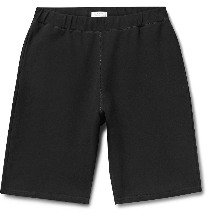 Photo: Sunspel - Loopback Cotton-Jersey Shorts - Black