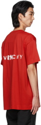 Givenchy Red Gothic Print T-Shirt