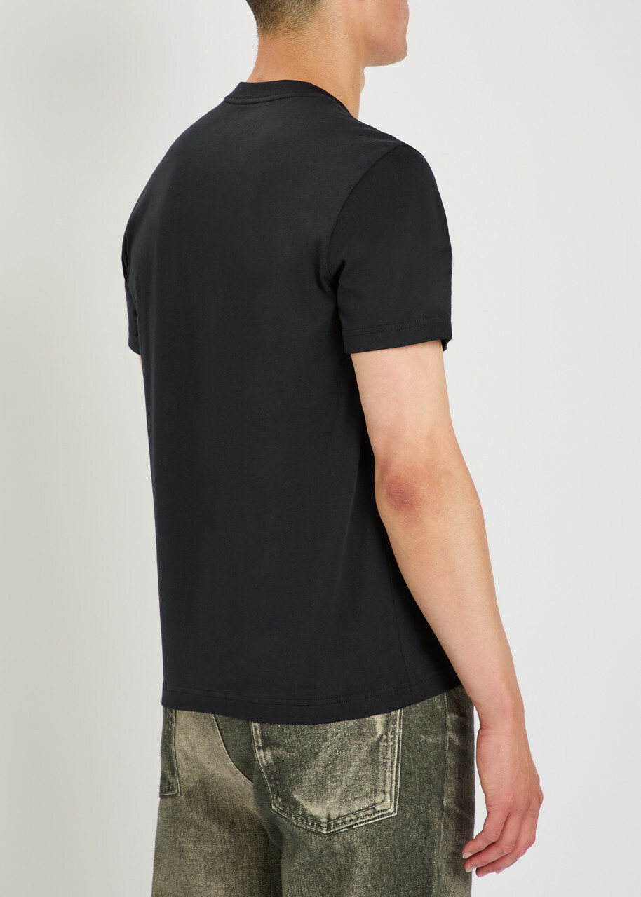 Moncler Logo-print and Appliquéd Cotton T-shirt Navy