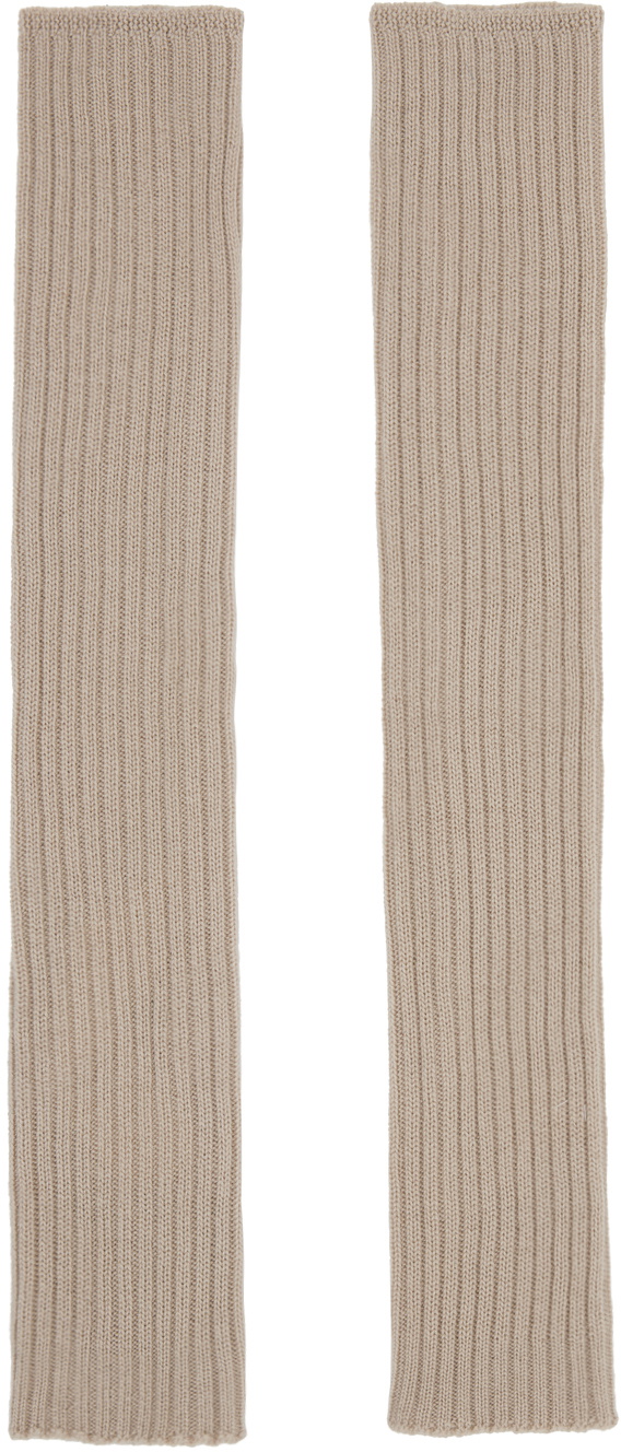 Rick Owens Beige Cashmere Arm Warmers Rick Owens
