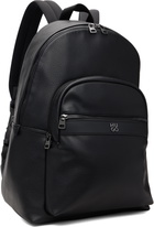 Hugo Black Grained Faux-Leather Backpack