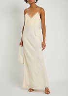 Rohe Lace-appliquéd Satin Maxi Slip Dress Cream