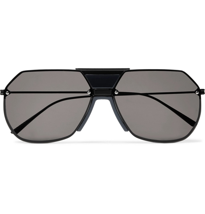 Photo: Bottega Veneta - Aviator-Style Gold-Tone Mirrored Sunglasses - Black