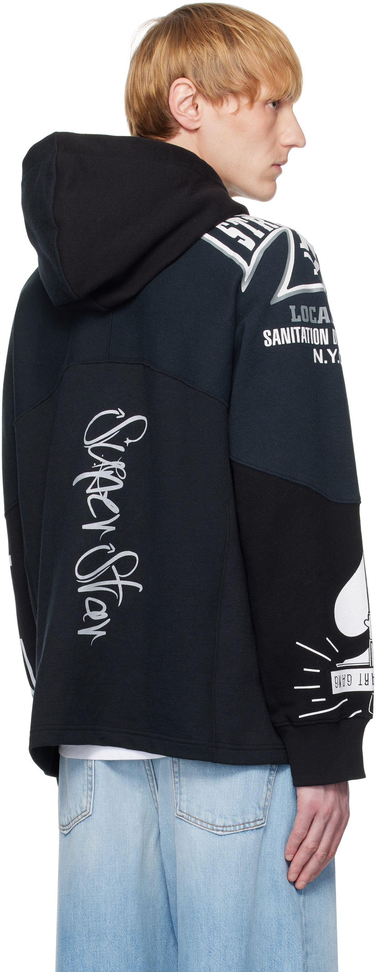 Marine Serre Black Regenerated Graphic Sweatshirts Hoodie
