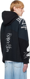 Marine Serre Black Regenerated Graphic Sweatshirts Hoodie