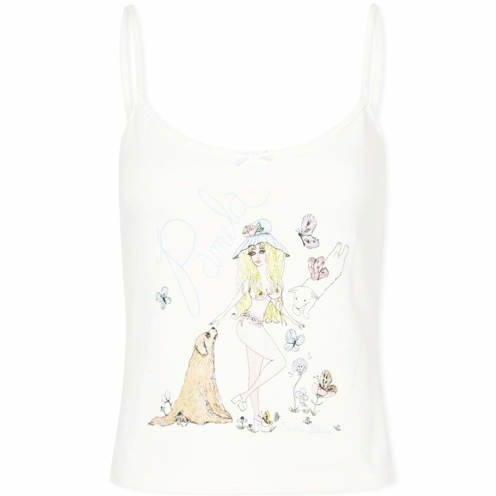 Photo: Frankies Bikinis Women's Pamela Butterfly Cotton Tank Top in Star White