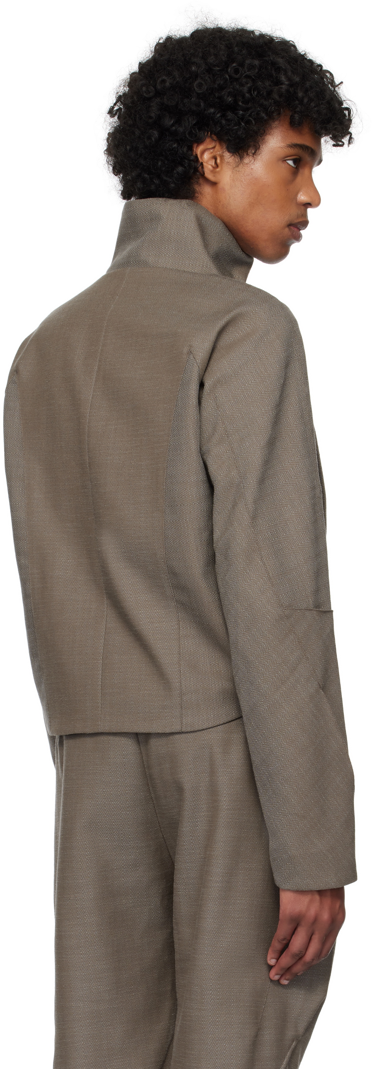 Kiko Kostadinov Brown Zafar Cropped Jacket Kiko Kostadinov