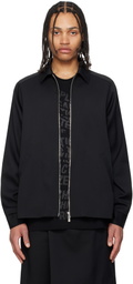 FUMITO GANRYU Black Ventilation Wool Jacket