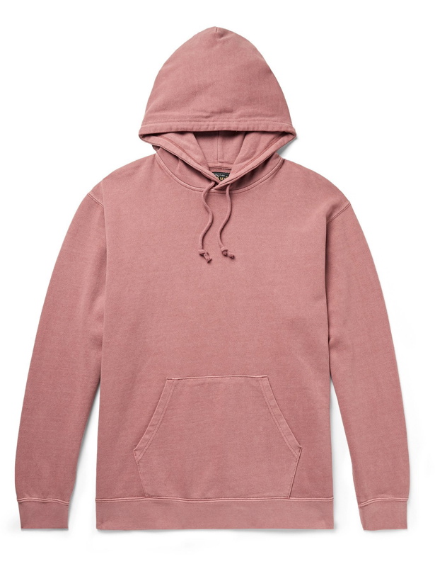 Photo: BEAMS PLUS - Pigment-Dyed Loopback Cotton-Jersey Hoodie - Red - L