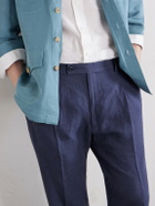 Rubinacci - Ciro Straight-Leg Linen Suit Trousers - Blue