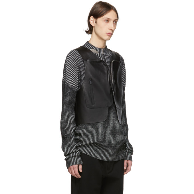 1017 ALYX 9SM Black Bonded Leather Vest 1017 ALYX 9SM