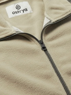 OSTRYA - Surplus Logo-Appliquéd Shell-Trimmed Fleece Jacket - Neutrals