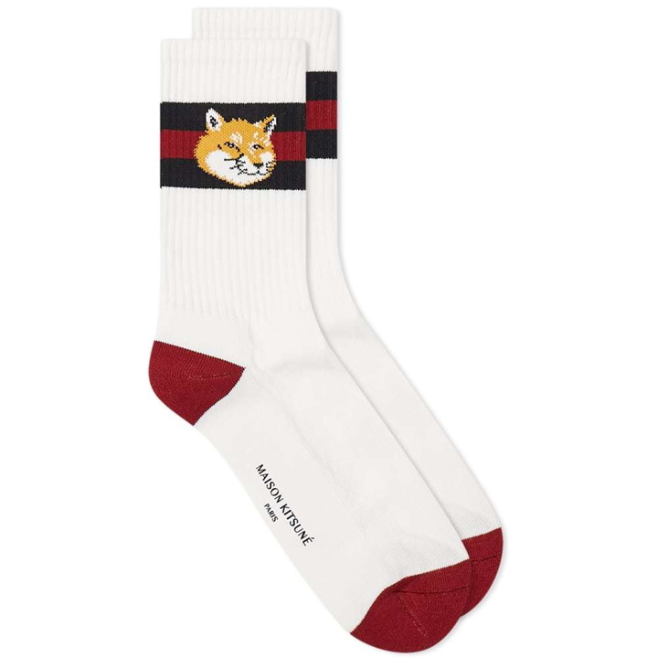 Photo: Maison Kitsuné Striped Fox Head Sock