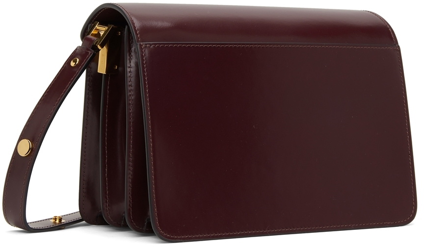 【MARNI】Glossy Medium Trunk Bag Marni Burgundy Medium Shiny Leather Trunk Bag Marni