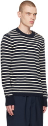 AMI Alexandre Mattiussi Navy Embroidered Sweater