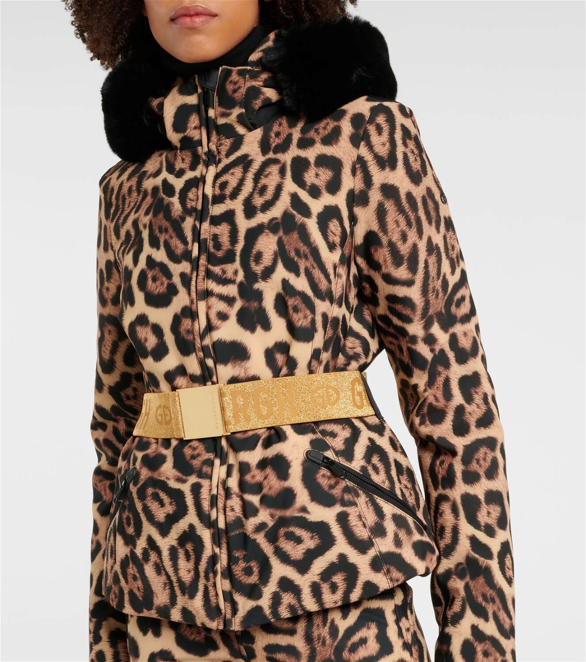 Goldbergh Fierce leopard-print faux fur down jacket Goldbergh