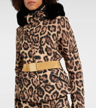 Goldbergh Fierce leopard-print faux fur down jacket