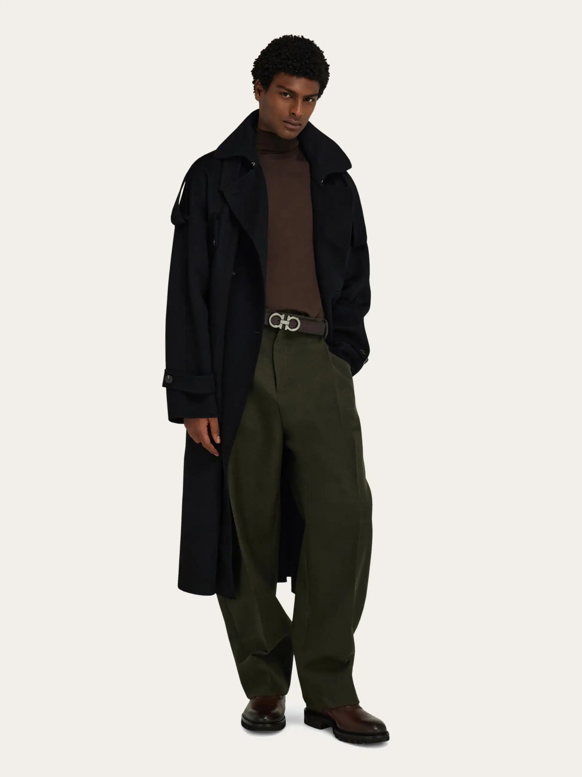Ferragamo Mens High neck pullover in Brown