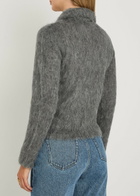 Chloe Brushed Knit Wool-blend Polo top Grey
