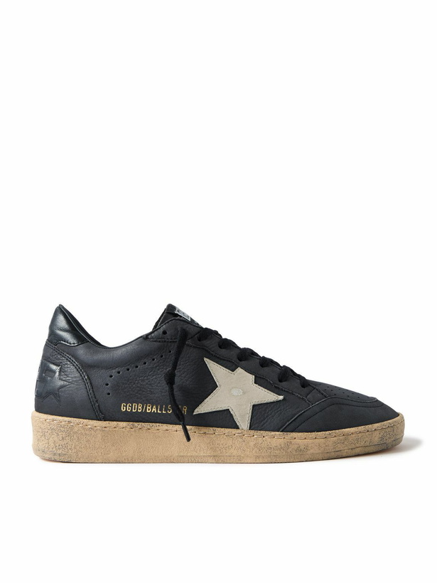 Photo: Golden Goose - Ball Star Distressed Leather Sneakers - Gray