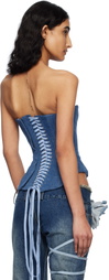 Fancì Club Blue Upcycled Bella Denim Corset