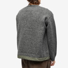 And Wander Men's Shetland Wool Crew Knit in Grey