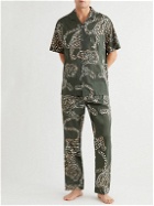 Desmond & Dempsey - Cuban Printed Cotton Pyjama Set - Green