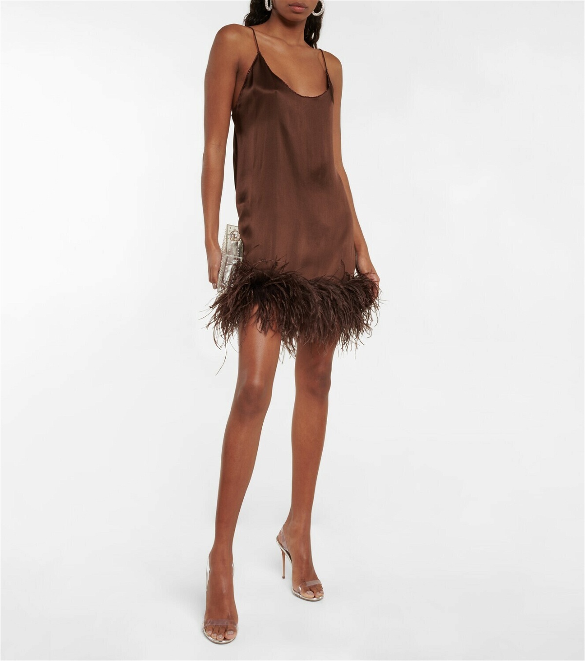 Oseree - Plumage feather-trimmed minidress