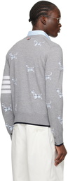 Thom Browne Gray Hector Icon Cardigan