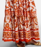 Dolce&Gabbana Majolica cotton poplin midi skirt