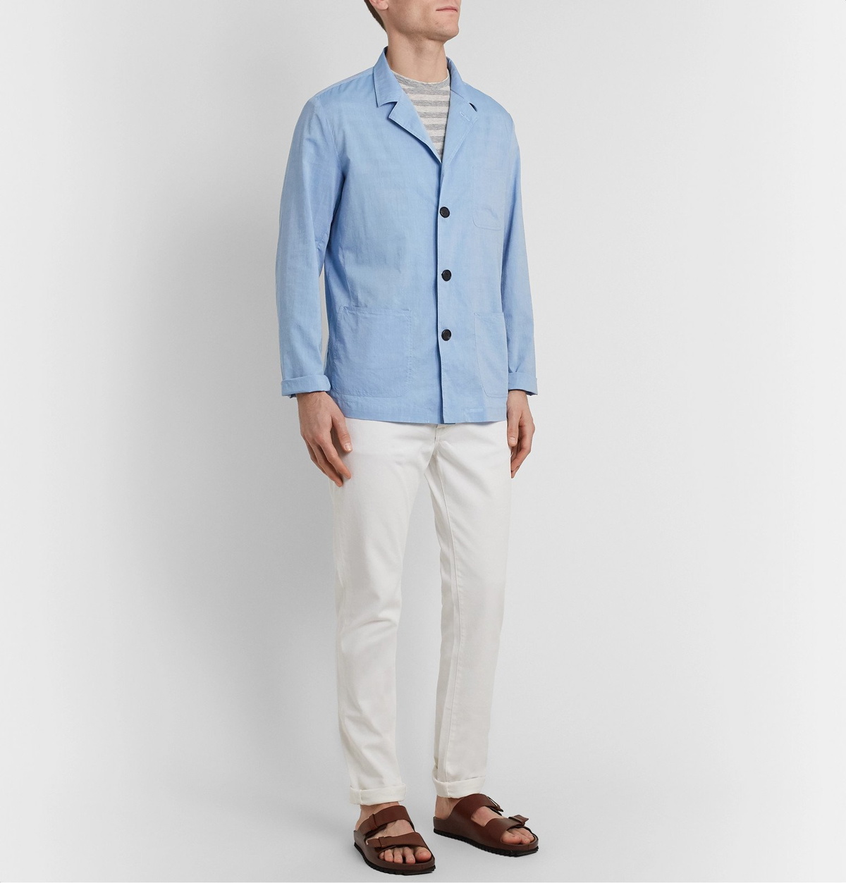 Massimo Alba - Camp-Collar Cotton Shirt Jacket - Blue Massimo Alba