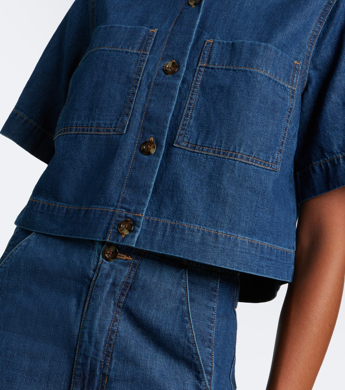 Veronica Beard Spruce cotton denim shirt