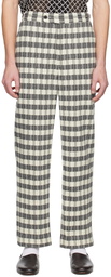 Bode Black & White Check Trousers