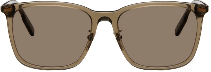 Photo: ZEGNA Brown Mastic Acetate Leggerissimo Sunglasses
