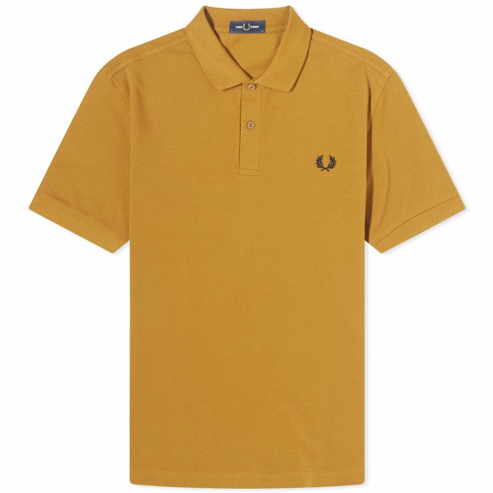 Photo: Fred Perry Men's Slim Fit Plain Polo Shirt in Dark Caramel