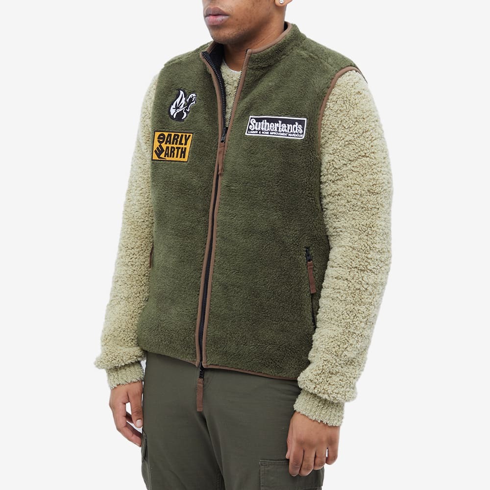 Good Morning Tapes X Peter Sutherland Reversible Zip Vest in Moss