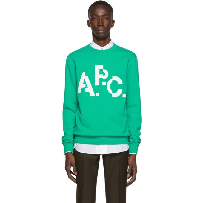 Photo: A.P.C. Green Misaligned Logo Sweatshirt