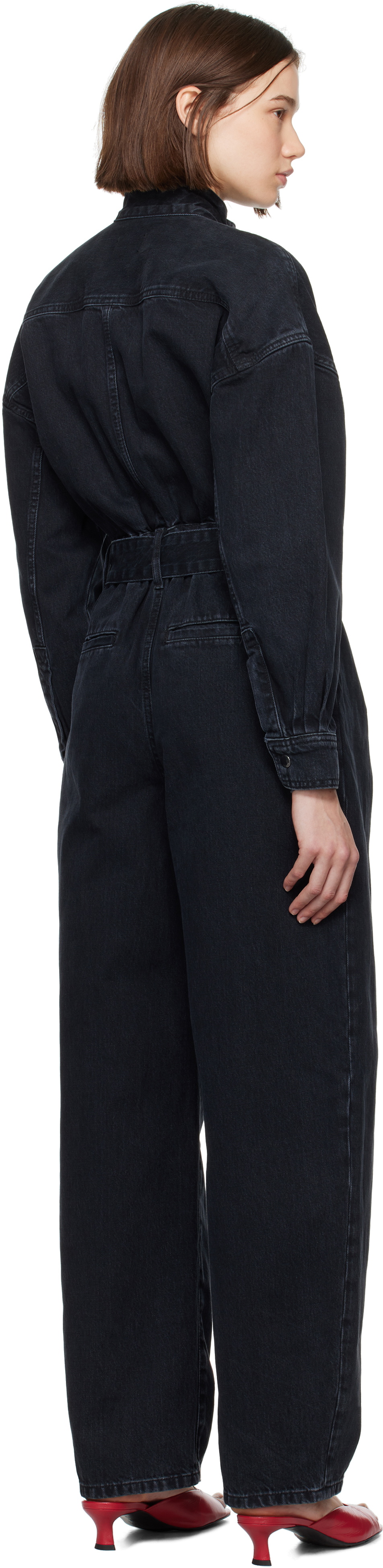 FRAME Black 'The Cocoon' Denim Jumpsuit