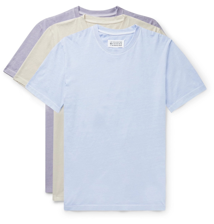 Photo: Maison Margiela - Three-Pack Garment-Dyed Cotton-Jersey T-Shirts - Multi
