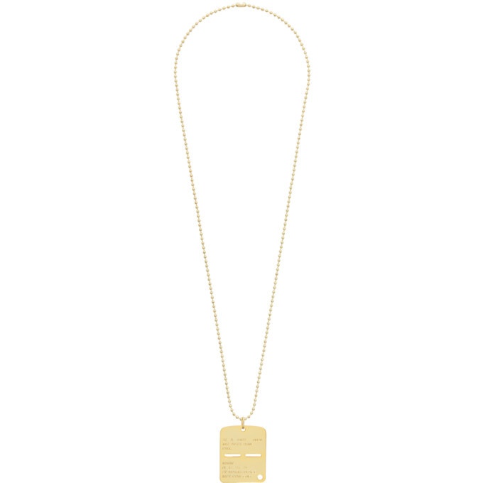 Photo: 1017 ALYX 9SM Gold Military Tag Necklace