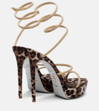 Rene Caovilla Cleo embellished satin platform sandals