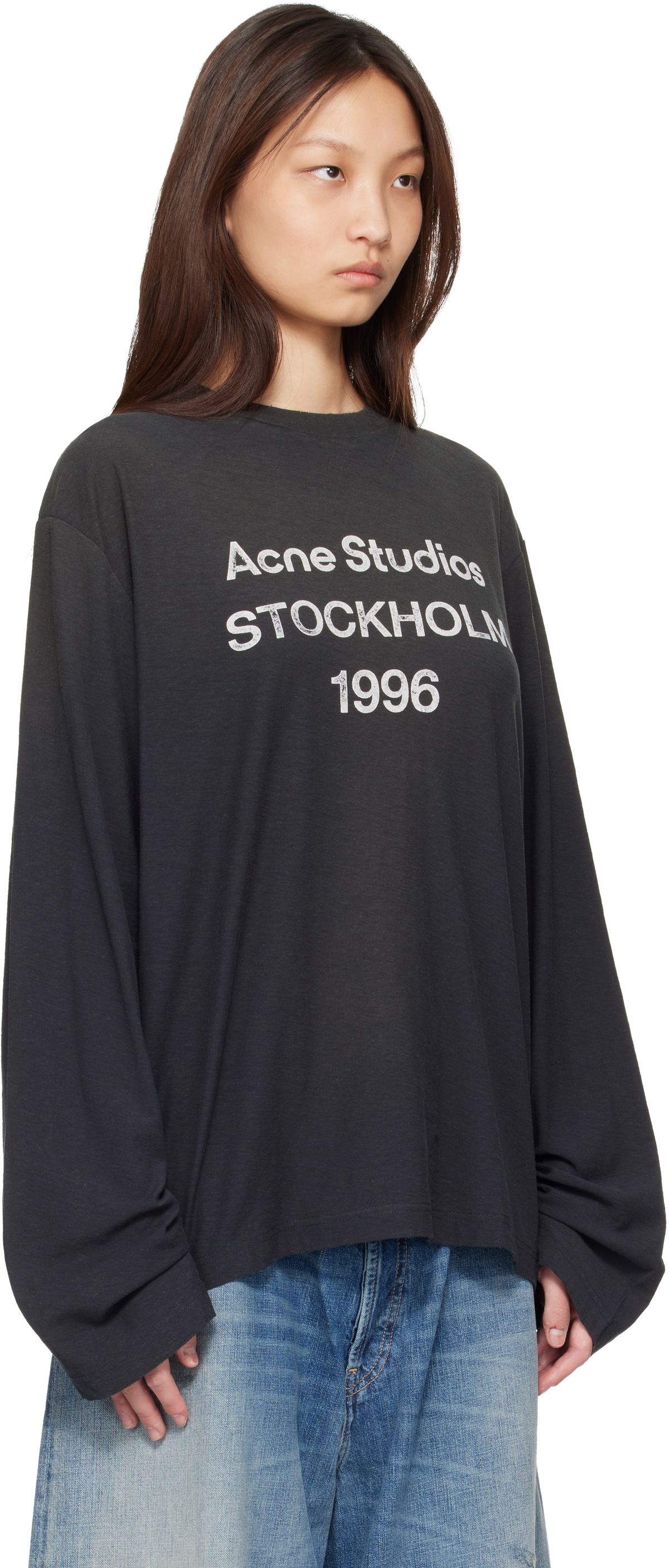 Acne Studios Black Sprayed 1996 Logo T-shirt