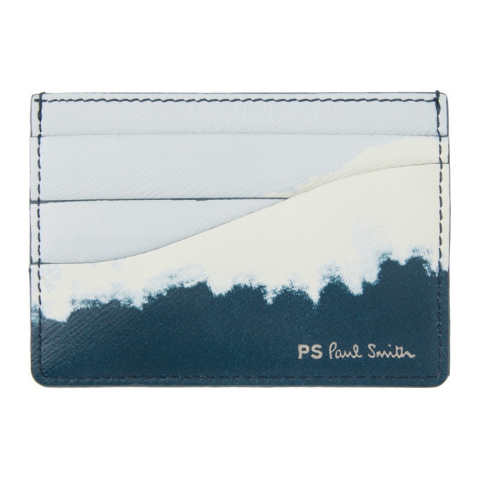 Photo: PS by Paul Smith Blue Tie-Dye Card Holder
