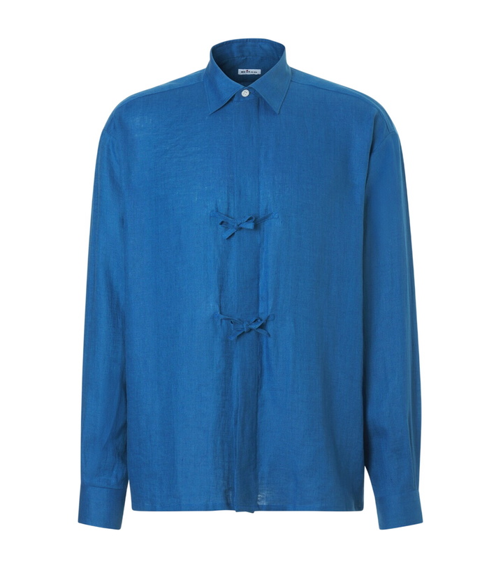 Photo: Kiton Bow-detail linen shirt